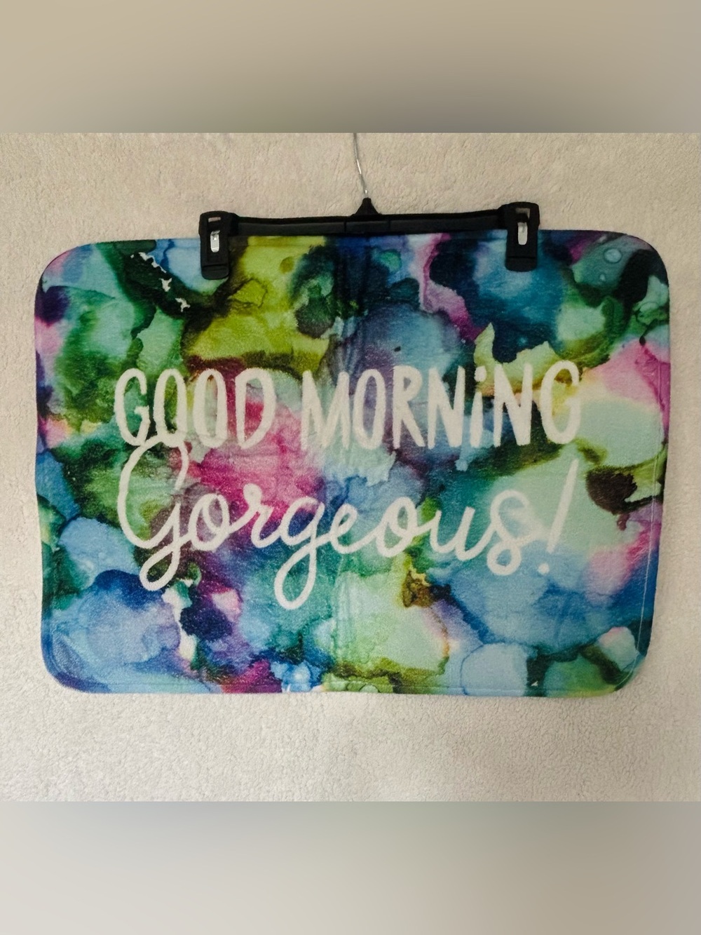 Good Morning Gorgeous Watercolor Bath Mat – Bathroom Rug